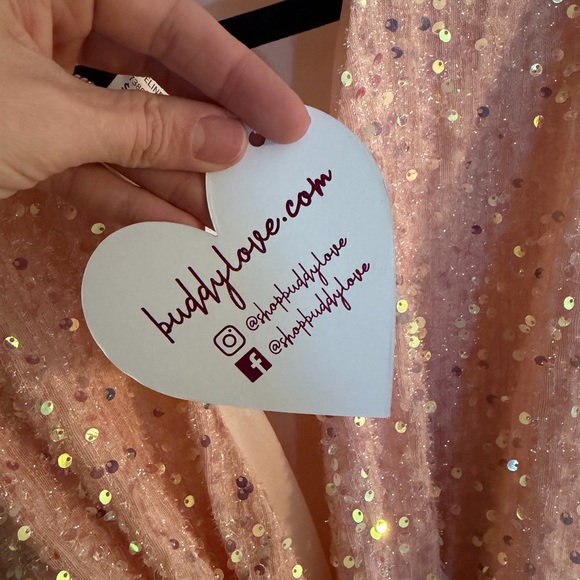 Buddy Love Pink Sequin Wrap Dress - Picture 4 of 6